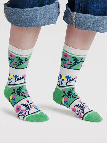 Thought Socken Fraya Floral Garden Socks apple green