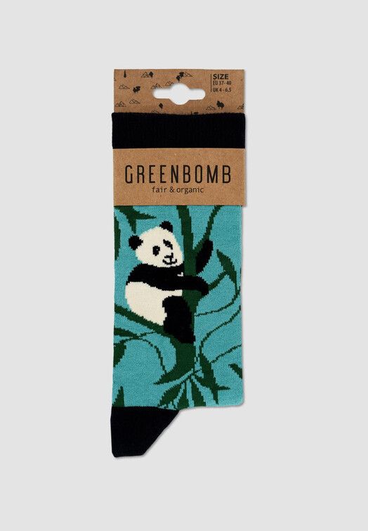 GreenBomb Socken&#x20;Animal&#x20;Panda&#x20;light&#x20;green