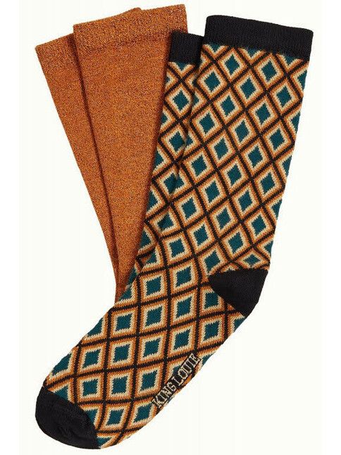 King Louie Socken Socks 2-Pack Combo Brash Maple Orange