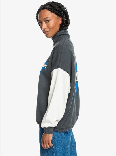 Quiksilver Women Sweater UNI Halfzip Block Screen tarmac