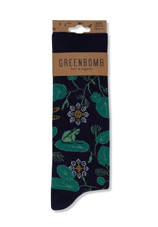 GreenBomb Socken&#x20;Nature&#x20;Waterlilly&#x20;blue