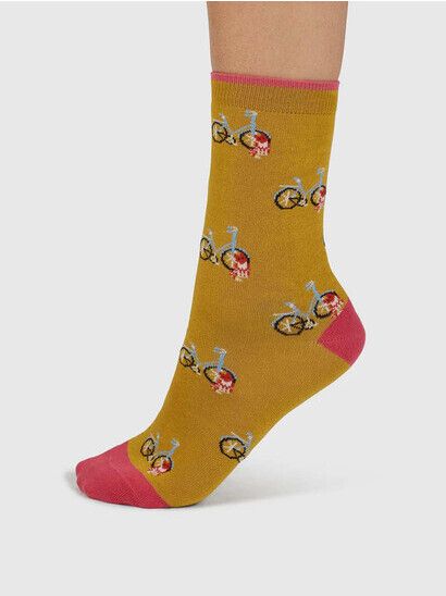 Thought Socken Dilloyn Cat And Bike Organic Cotton pine