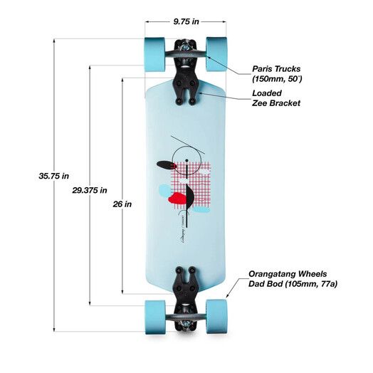 Loaded Longboard&#x20;Tangent&#x20;36&quot;&#x20;Complete&#x20;w.&#x20;Dad&#x20;Bods&#x20;105&#x2F;77a