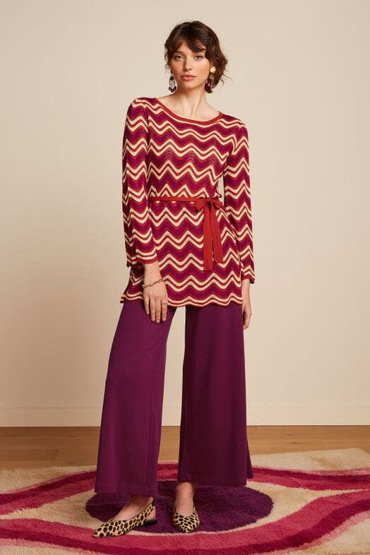 King Louie Hose&#x20;Border&#x20;Palazzo&#x20;Cropped&#x20;Pants&#x20;Milano&#x20;casp