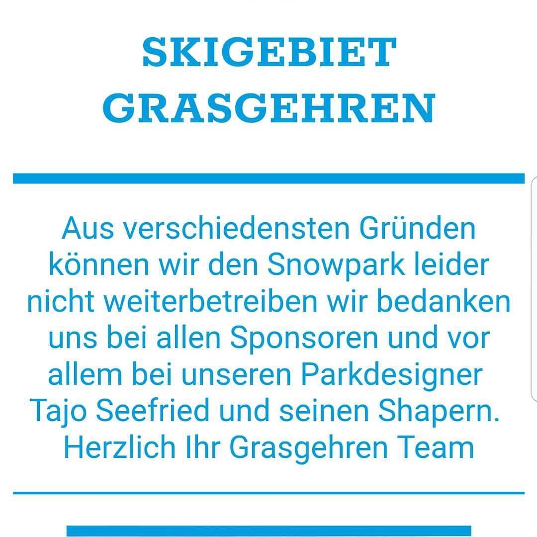 Das Statement des Skigebiets Grasgehren. Quelle: facebook.com/snowparkgrasgehren